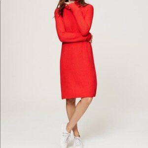 Red Turtleneck Sweater Dress